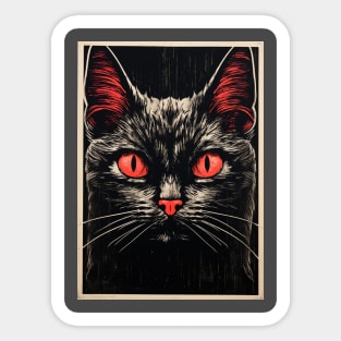 Black Cat Pocket Block Sticker
